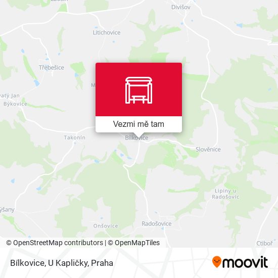 Bílkovice, U Kapličky mapa