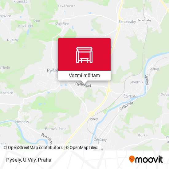 Pyšely, U Vily mapa