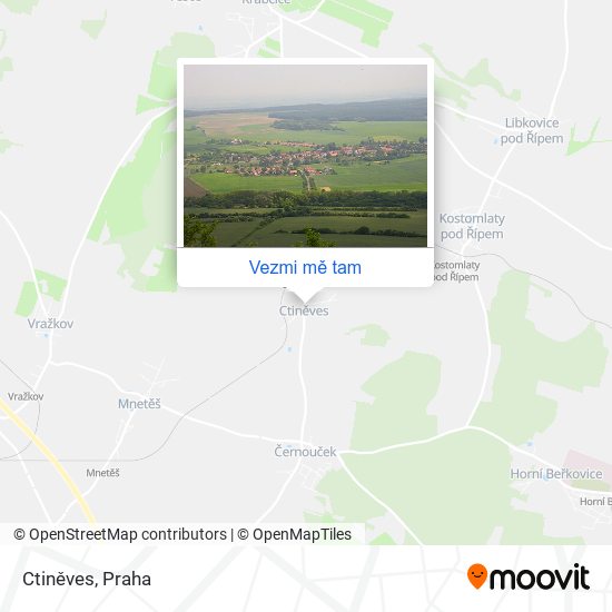 Ctiněves mapa