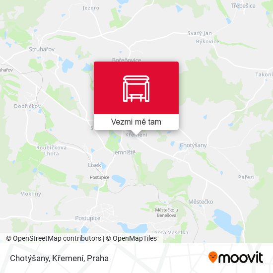 Chotýšany, Křemení mapa
