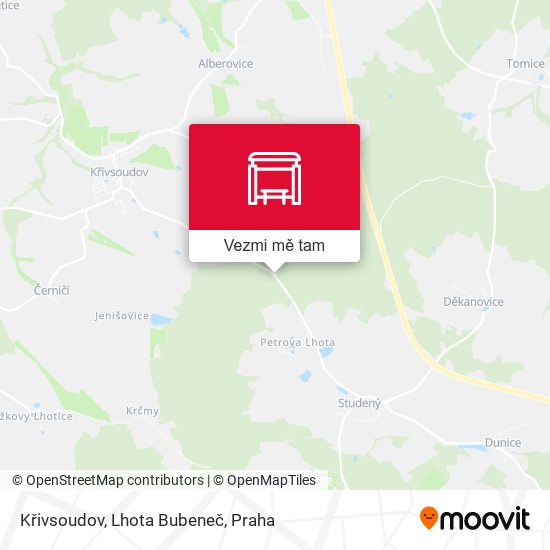 Křivsoudov, Lhota Bubeneč mapa