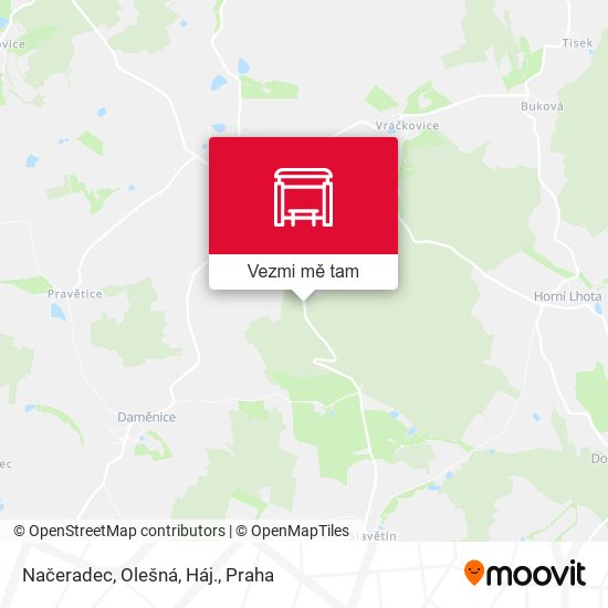 Načeradec, Olešná, Háj. mapa