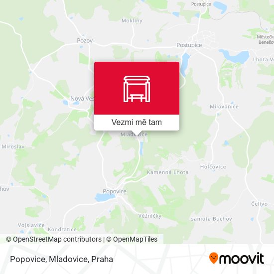 Popovice, Mladovice mapa