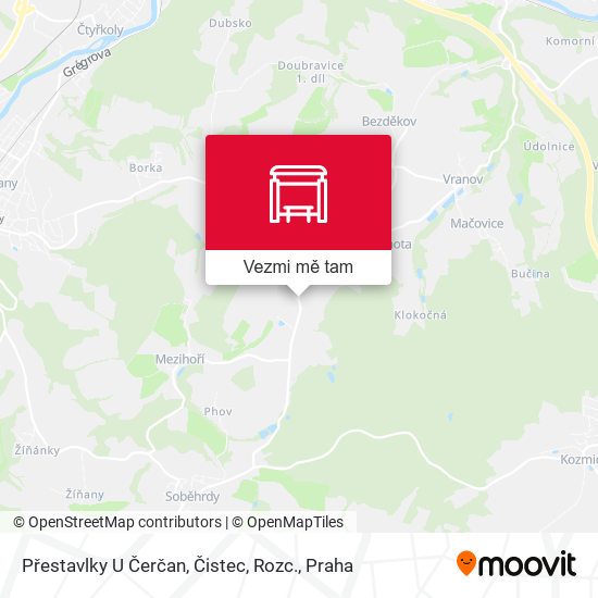 Přestavlky U Čerčan, Čistec, Rozc. mapa
