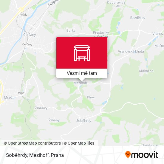 Soběhrdy, Mezihoří mapa