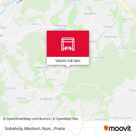 Soběhrdy, Mezihoří, Rozc. mapa