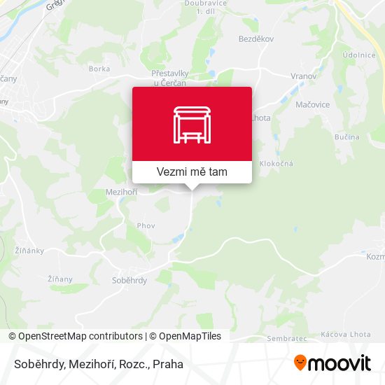 Soběhrdy, Mezihoří, Rozc. mapa