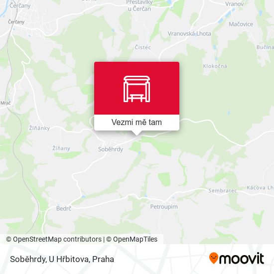 Soběhrdy, U Hřbitova mapa