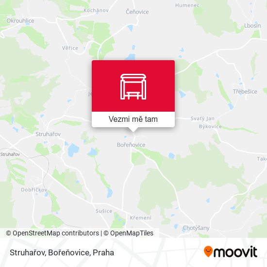 Struhařov, Bořeňovice mapa
