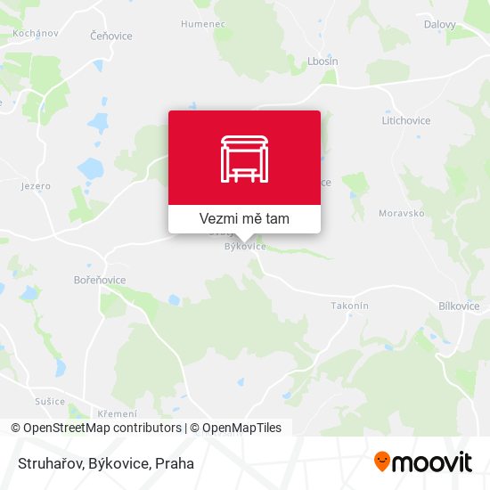 Struhařov, Býkovice mapa