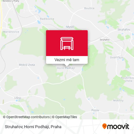 Struhařov, Horní Podhájí mapa