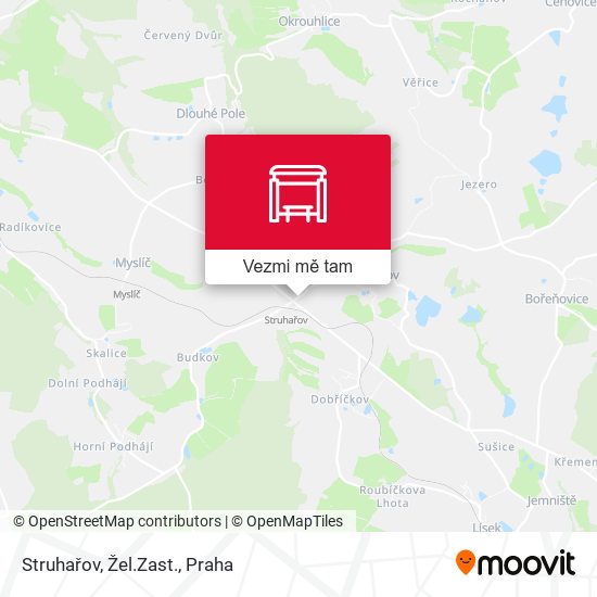 Struhařov, Žel.Zast. mapa