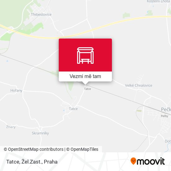 Tatce, Žel.Zast. mapa