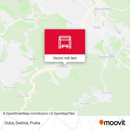 Dubá, Deštná mapa