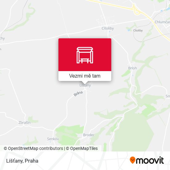 Líšťany mapa