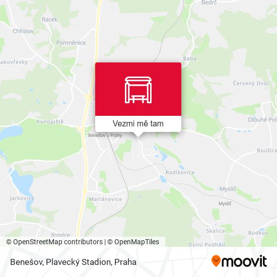 Benešov, Plavecký Stadion mapa