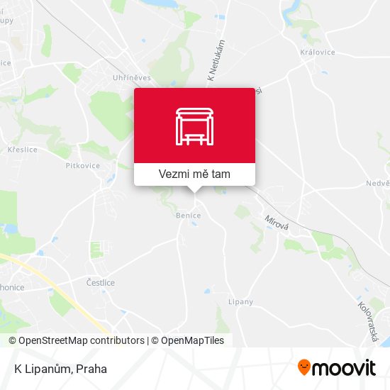 K Lipanům mapa