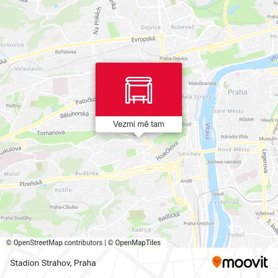 Stadion Strahov mapa