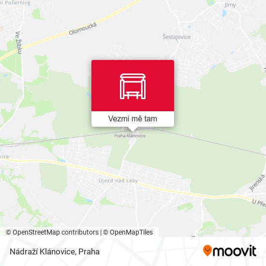 Nádraží Klánovice mapa