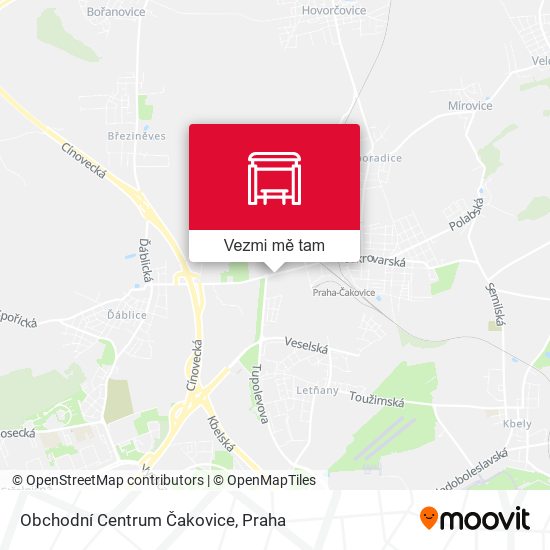 Obchodní Centrum Čakovice mapa
