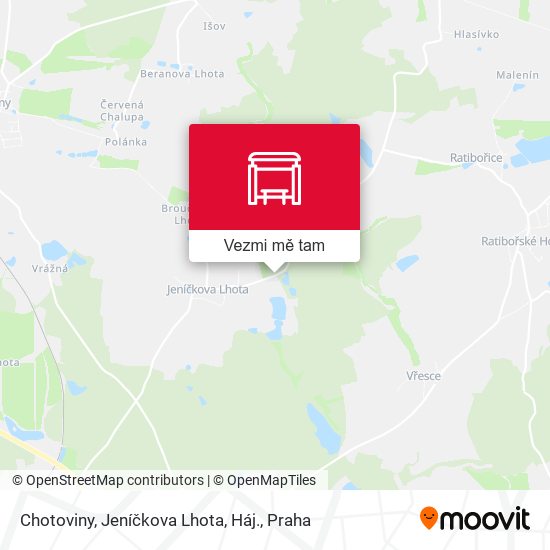 Chotoviny, Jeníčkova Lhota, Háj. mapa
