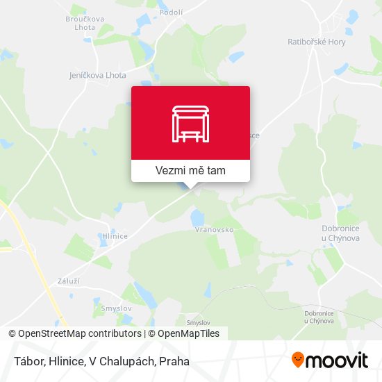Tábor, Hlinice, V Chalupách mapa