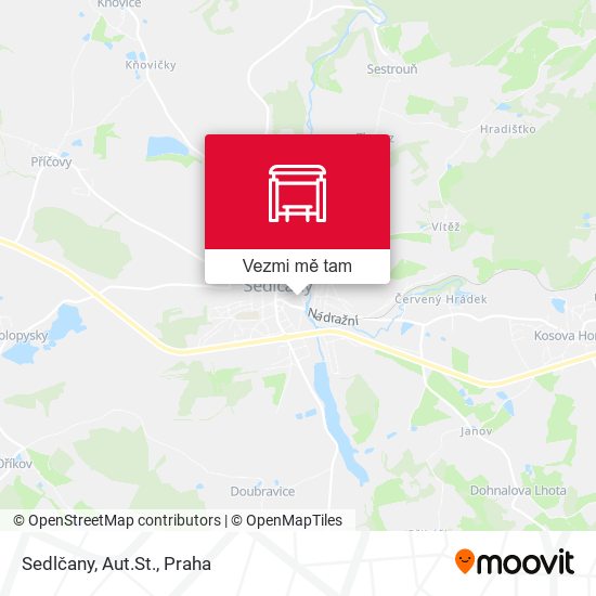 Sedlčany, Aut.St. mapa
