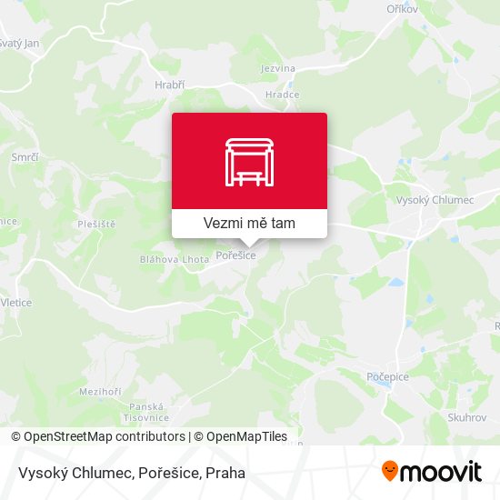Vysoký Chlumec, Pořešice mapa