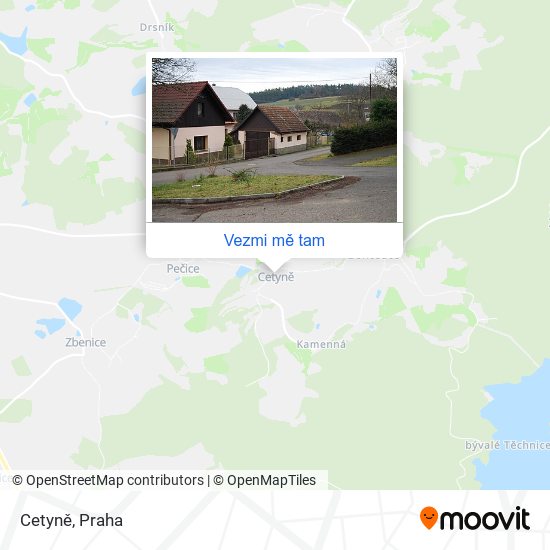 Cetyně mapa