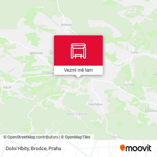 Dolní Hbity, Brodce mapa