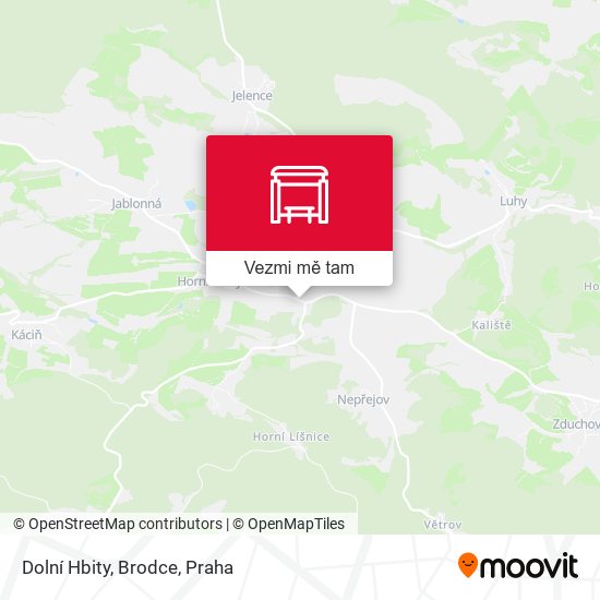 Dolní Hbity, Brodce mapa