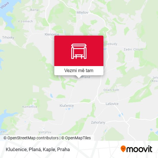 Klučenice, Planá, Kaple mapa
