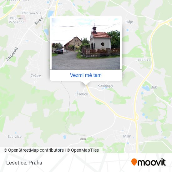 Lešetice mapa