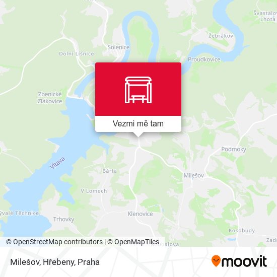 Milešov, Hřebeny mapa