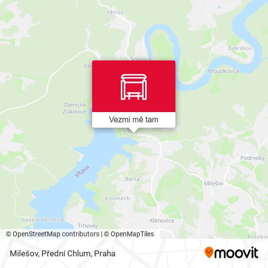 Milešov, Přední Chlum mapa