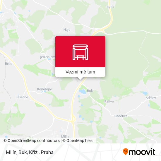 Milín, Buk, Křiž. mapa