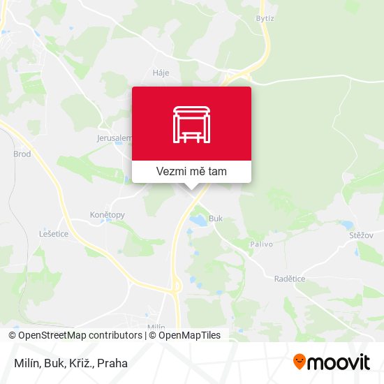 Milín, Buk, Křiž. mapa