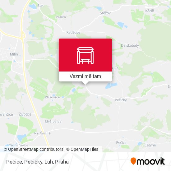 Pečice, Pečičky, Luh mapa