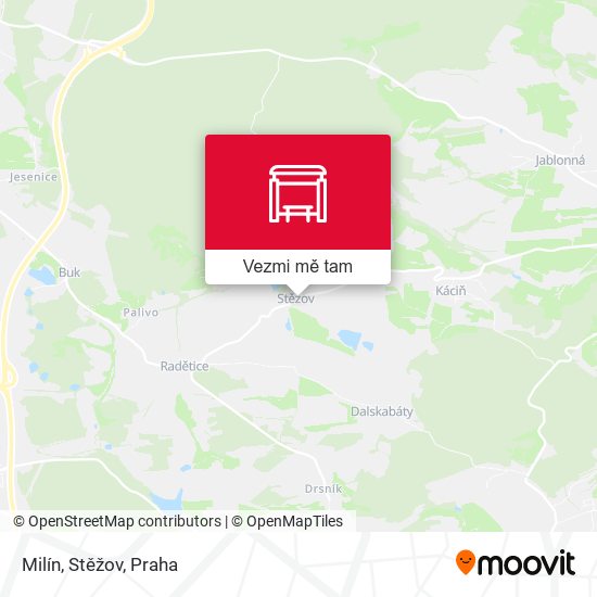 Milín, Stěžov mapa