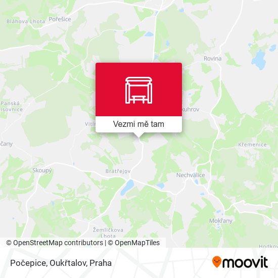 Počepice, Oukřtalov mapa