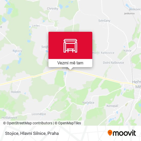 Stojice, Hlavní Silnice mapa