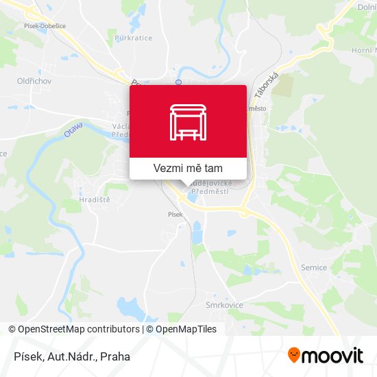 Písek, Aut.Nádr. mapa
