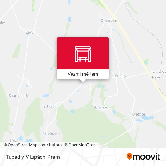 Tupadly, V Lipách mapa