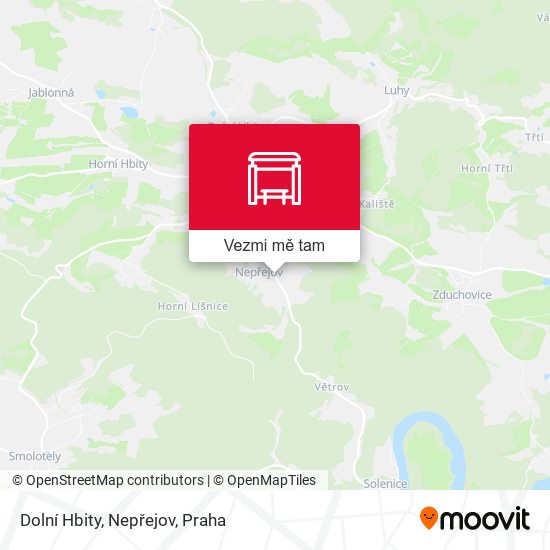 Dolní Hbity, Nepřejov mapa