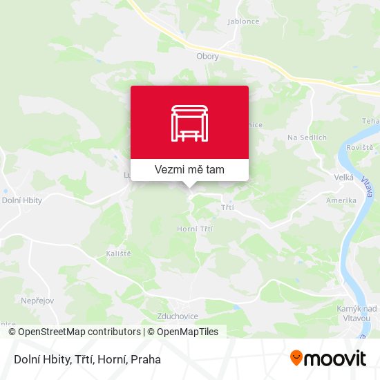 Dolní Hbity, Třtí, Horní mapa