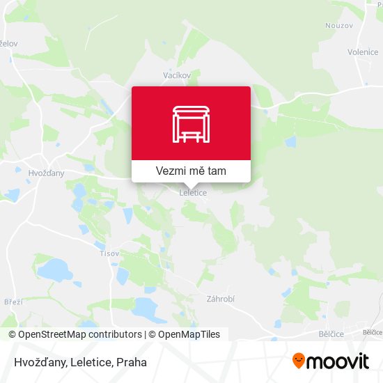 Hvožďany, Leletice mapa
