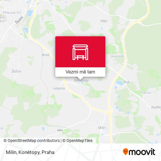 Milín, Konětopy mapa