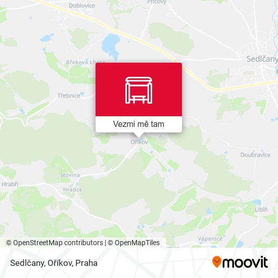 Sedlčany, Oříkov mapa