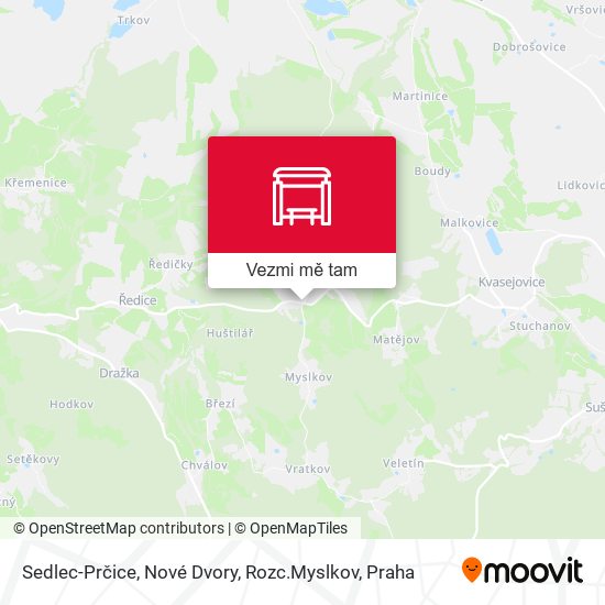 Sedlec-Prčice, Nové Dvory, Rozc.Myslkov mapa