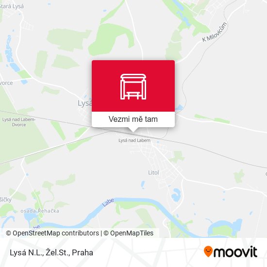 Lysá N.L., Žel.St. mapa